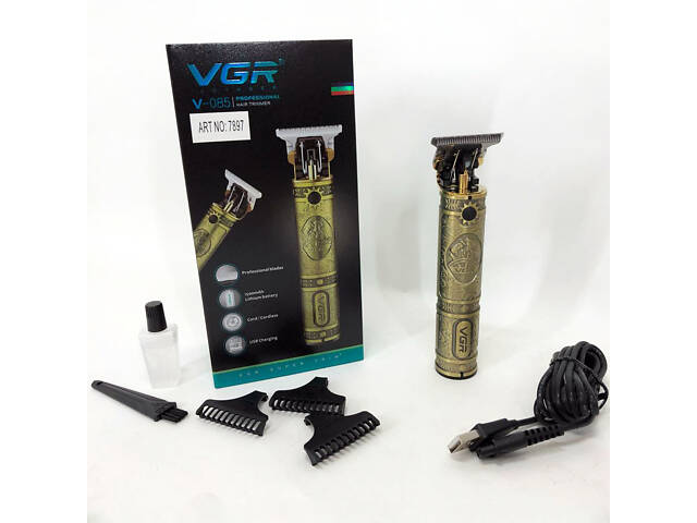 Машинка для стрижки чоловіча VGR V-085 Електробритва з насадками для бороди Машинка окантовка - Фото 41