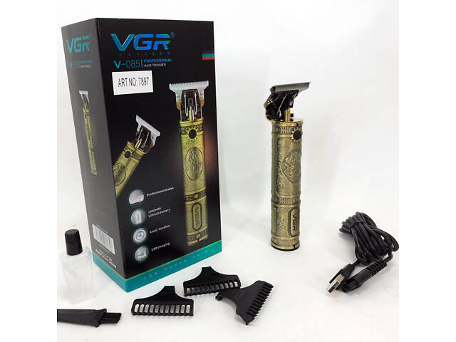 Машинка для стрижки чоловіча VGR V-085 Електробритва з насадками для бороди Машинка окантовка - Фото 42