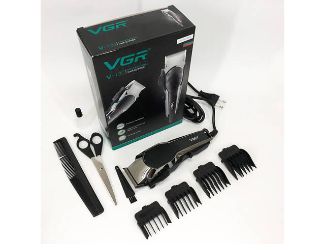 Машинка для стрижки VGR V-130 провідна професійна з насадками для окантовки триммер для волосся - Фото 12