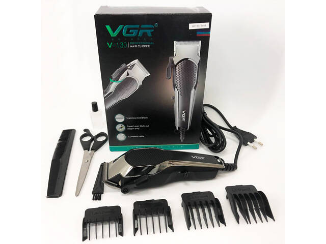 Машинка для стрижки VGR V-130 провідна професійна з насадками для окантовки триммер для волосся - Фото 13