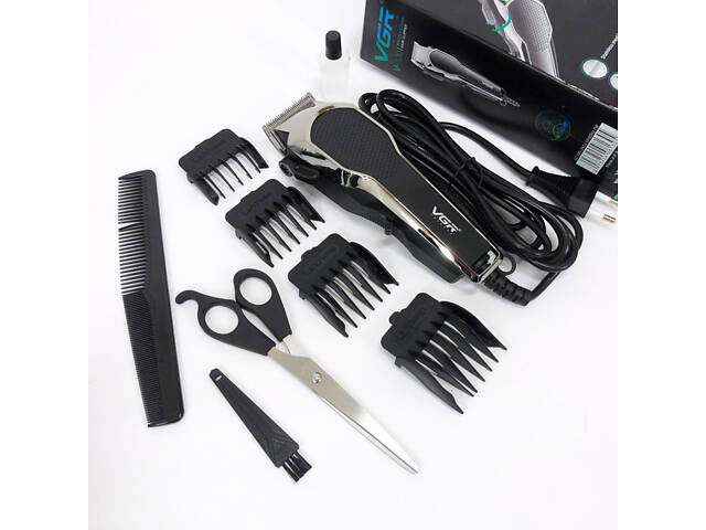 Машинка для стрижки VGR V-130 провідна професійна з насадками для окантовки триммер для волосся - Фото 16