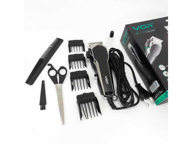 Машинка для стрижки VGR V-130 провідна професійна з насадками для окантовки триммер для волосся - Фото 17