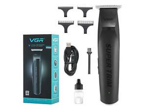 Машинка для стрижки VGR V-229 бездротова з комплектом насадок, окантувальна машинка
