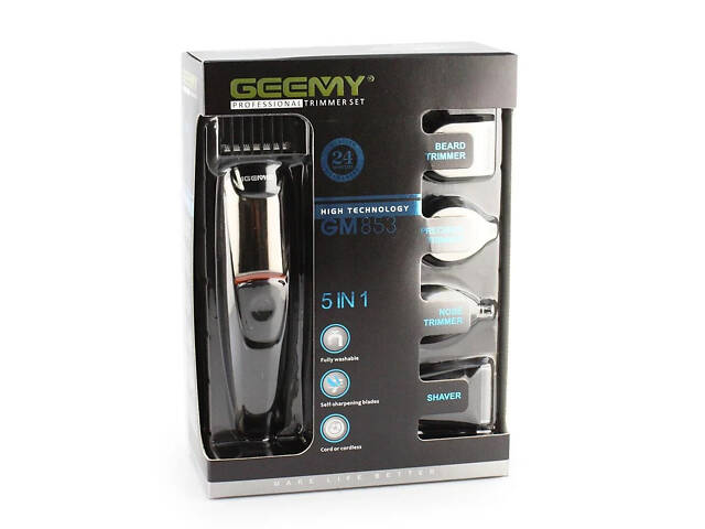 Машинка для стрижки волос 5в1 Geemy GM-853 - Фото 4