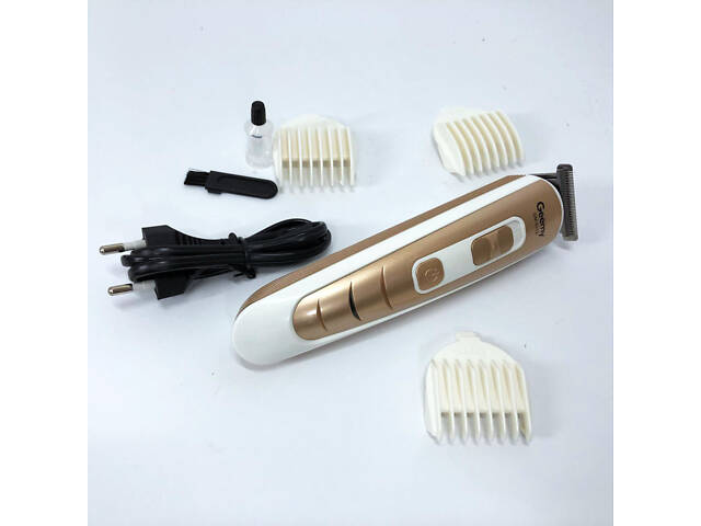 Машинка для стрижки волосся Gemei GM-6113 акумуляторна, чоловіча машинка для гоління. Колір: золотий - Фото 5