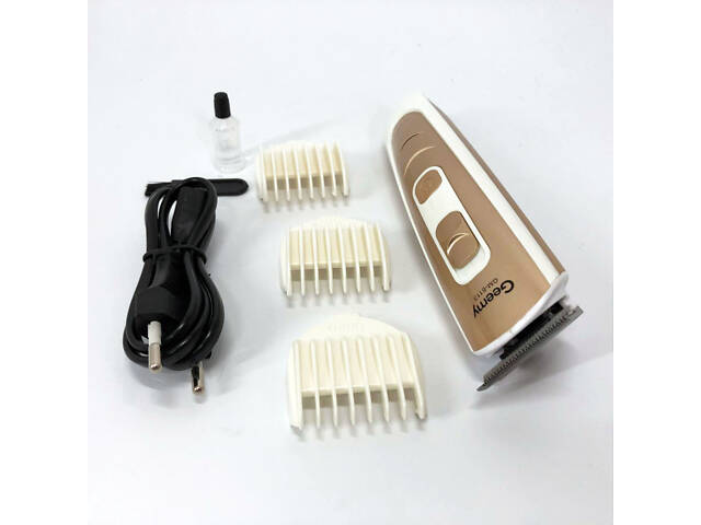 Машинка для стрижки волосся Gemei GM-6113 акумуляторна, чоловіча машинка для гоління. Колір: золотий - Фото 8