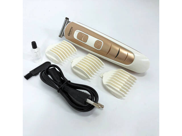 Машинка для стрижки волосся Gemei GM-6113 акумуляторна, чоловіча машинка для гоління. Колір: золотий - Фото 11