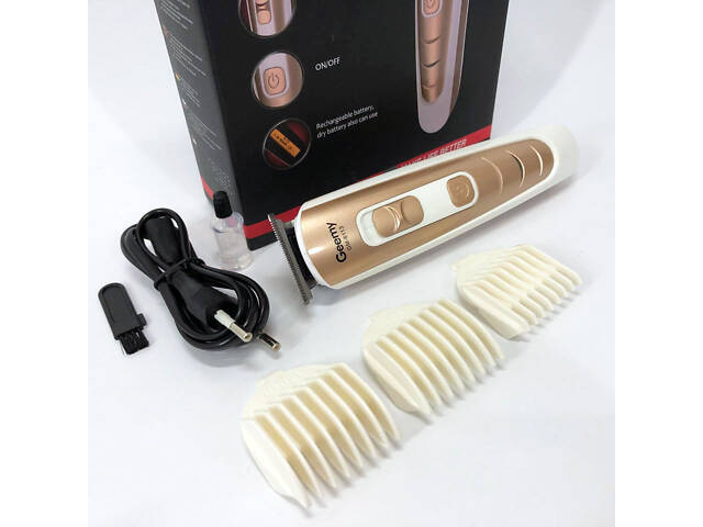 Машинка для стрижки волосся Gemei GM-6113 акумуляторна, чоловіча машинка для гоління. Колір: золотий - Фото 20