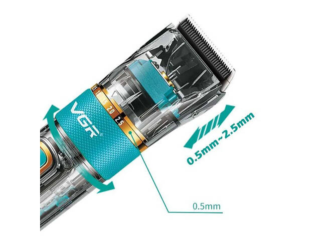 Машинка для стрижки волосся і бороди VGR V-695 з LED дисплеєм IPX7 вологозахист, Окантувальна машинка - Фото 3