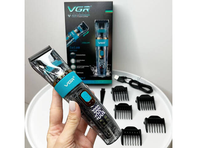 Машинка для стрижки волосся і бороди VGR V-695 з LED дисплеєм IPX7 вологозахист, Окантувальна машинка - Фото 7
