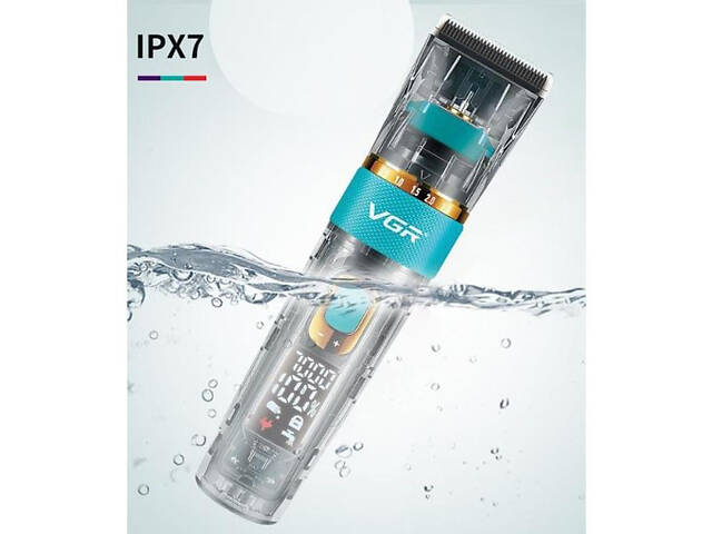 Машинка для стрижки волосся і бороди VGR V-695 з LED дисплеєм IPX7 вологозахист, Окантувальна машинка - Фото 8