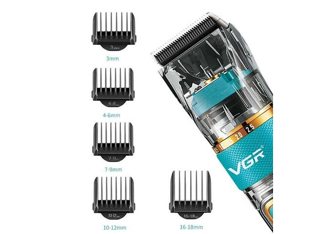 Машинка для стрижки волосся і бороди VGR V-695 з LED дисплеєм IPX7 вологозахист, Окантувальна машинка - Фото 9
