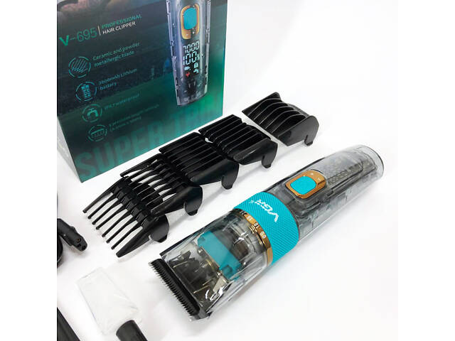 Машинка для стрижки волосся і бороди VGR V-695 з LED дисплеєм IPX7 вологозахист, Окантувальна машинка - Фото 20