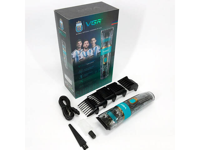 Машинка для стрижки волосся і бороди VGR V-695 з LED дисплеєм IPX7 вологозахист, Окантувальна машинка - Фото 21