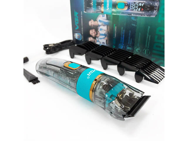 Машинка для стрижки волосся і бороди VGR V-695 з LED дисплеєм IPX7 вологозахист, Окантувальна машинка - Фото 23