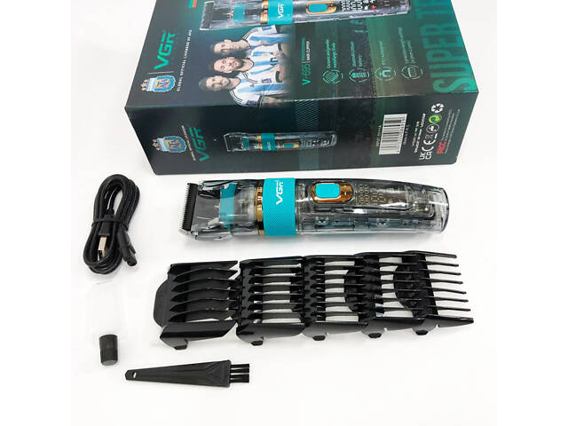 Машинка для стрижки волосся і бороди VGR V-695 з LED дисплеєм IPX7 вологозахист, Окантувальна машинка - Фото 26