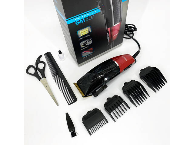 Машинка для стрижки волосся професійна Gemei GM-807, Стильна машинка для стрижки та гоління - Фото 2