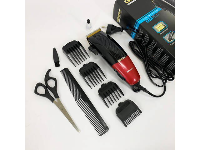 Машинка для стрижки волосся професійна Gemei GM-807, Стильна машинка для стрижки та гоління - Фото 8