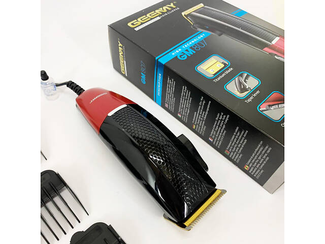 Машинка для стрижки волосся професійна Gemei GM-807, Стильна машинка для стрижки та гоління - Фото 12