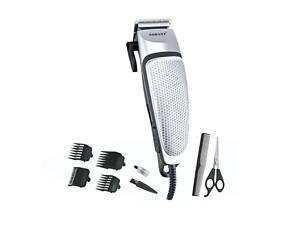 Машинка для стрижки волосся електрична 10 Вт універсальна 4 насадки Срібляста Sokany