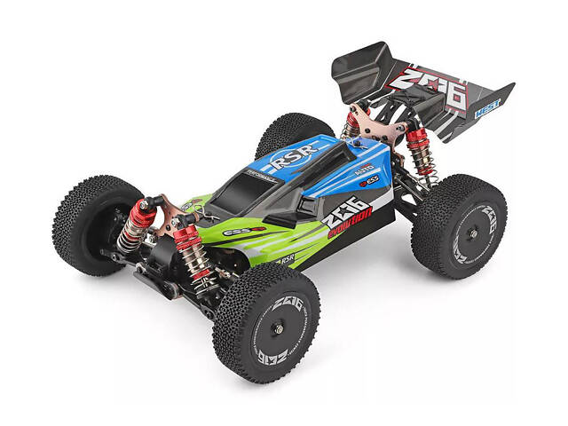 Машинка на радиоуправлении 1:14 багги WL Toys 144001 4WD (зеленый) - Фото 1