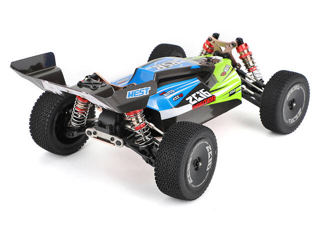 Машинка на радиоуправлении 1:14 багги WL Toys 144001 4WD (зеленый) - Фото 2