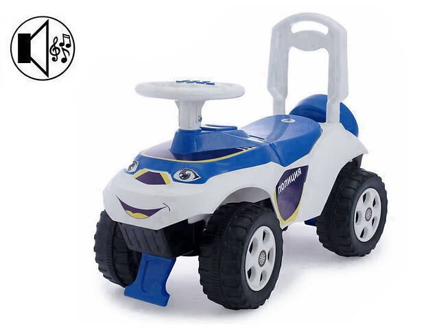 Машинка толокар музична Автошка біло синя Долоні 0142/11 - Фото 1
