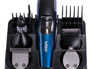 Машинка триммер для стрижки 4в1 с насадками Синий VGR V-172