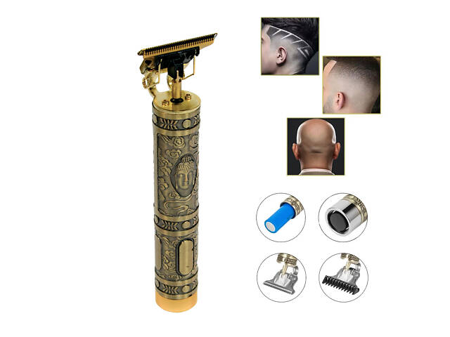 Машинка триммер для стрижки волос бороды Clipper Hair Бронзовый (hub_7pqpaj) - Фото 3