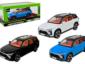 Машина АВТОПРОМ AP7732 Nio ES8 1:24,світло, звук, відкриваються двері, коробка р. 28x16x12,8см