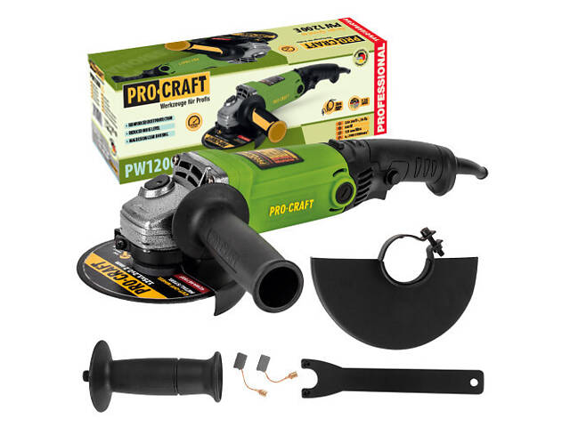 Машина кутова шліфувальна PROCRAFT PW1200E 125мм 860Вт - Фото 1