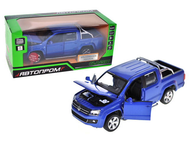 Машина металева 'АВТОПРОМ' 68365 1:30 Volkswagen Amarok, батарейка, світло, звук, відкриваються двері, кор. - Фото 1