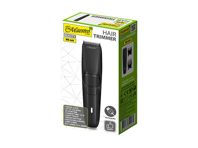 Машинка для стрижки аккумуляторная Maestro 600мАч x 0.5-20мм (MR-640) - Фото 3