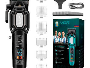 Машинка для стрижки акумуляторна VGR V-600 BLACK 8 Вт чорна