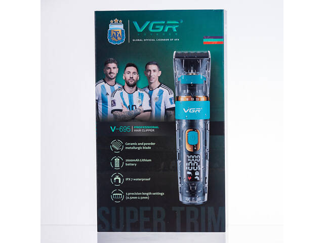 Машинка для стрижки профессиональная Синяя VGR V-695 - Фото 19