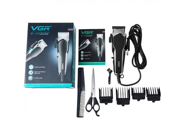 Машинка для стрижки VGR V-130 провідна професійна з насадками для окантовки триммер для волосся - Фото 3