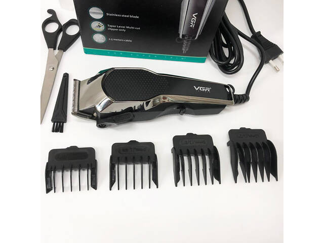 Машинка для стрижки VGR V-130 провідна професійна з насадками для окантовки триммер для волосся - Фото 15