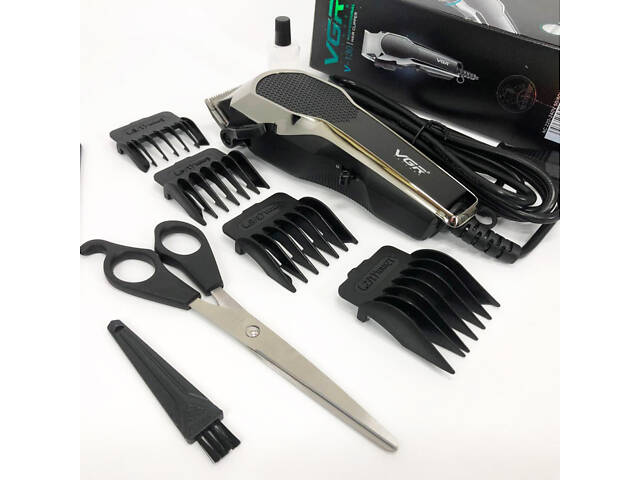 Машинка для стрижки VGR V-130 провідна професійна з насадками для окантовки триммер для волосся - Фото 19