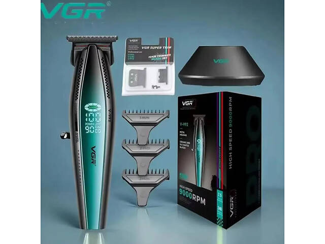 Машинка для стрижки волосся з потужним мотором XPRO VGR V-992 GREEN з насадками 1-2-3 мм - Фото 5