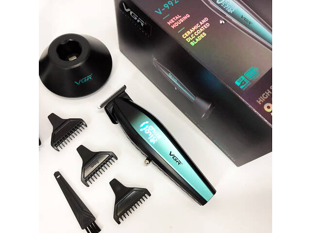 Машинка для стрижки волосся з потужним мотором XPRO VGR V-992 GREEN з насадками 1-2-3 мм - Фото 6
