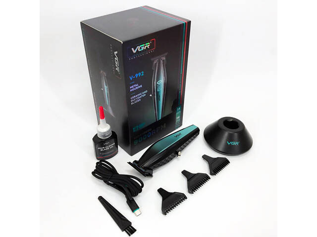 Машинка для стрижки волосся з потужним мотором XPRO VGR V-992 GREEN з насадками 1-2-3 мм - Фото 10