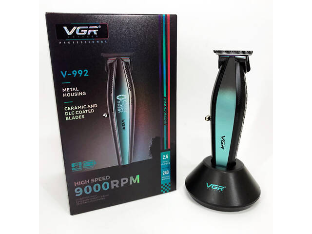 Машинка для стрижки волосся з потужним мотором XPRO VGR V-992 GREEN з насадками 1-2-3 мм - Фото 17