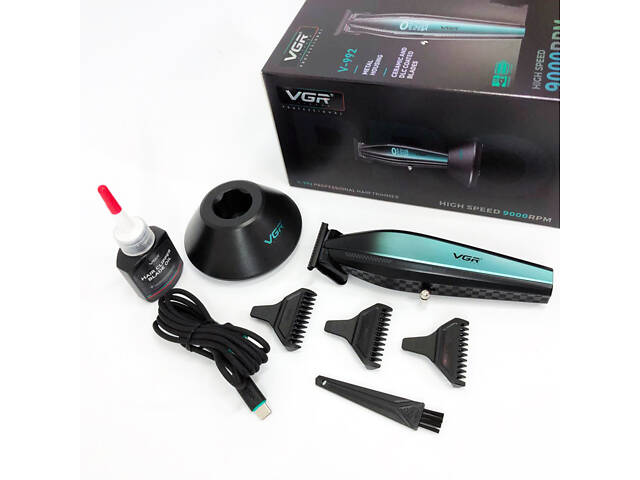 Машинка для стрижки волосся з потужним мотором XPRO VGR V-992 GREEN з насадками 1-2-3 мм - Фото 21