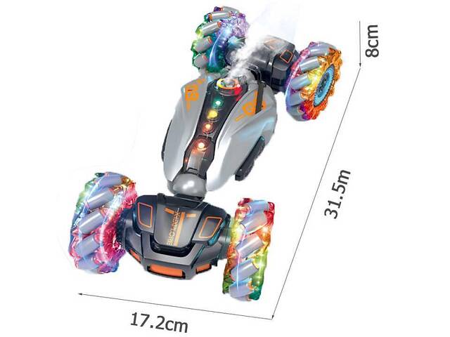 Машинка перевёртыш на радиоуправлении 2277-3B + парогенератор + браслет управления от руки - Фото 6