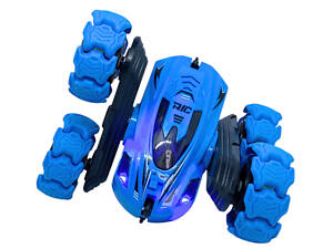 Машинка трюкова радіокерована всюдихід 360 з пультом керування браслет перевертун світлові ефекти синя
