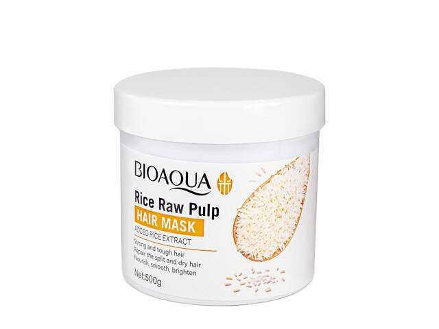 Маска для волос питательная Bioaqua Rice Raw Pulp 500 мл (BQY51810)