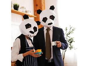 Маска панды RESTEQ из картона — 3D-маска для взрослых, бумажная панда для ручной сборки своими руками