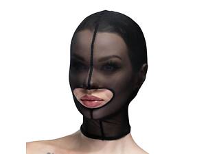 Маска сетка с открытым ртом Feral Feelings Hood Mask Black