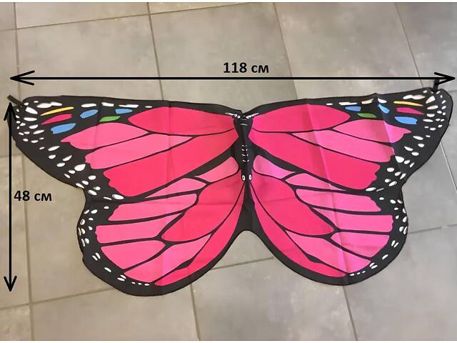 Маскарадні крила метелика RESTEQ рожеві стильний аксесуар для свят вечірок та фотозйомки - Фото 3