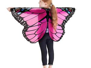 Маскарадні крила метелика RESTEQ рожеві стильний аксесуар для свят вечірок та фотозйомки